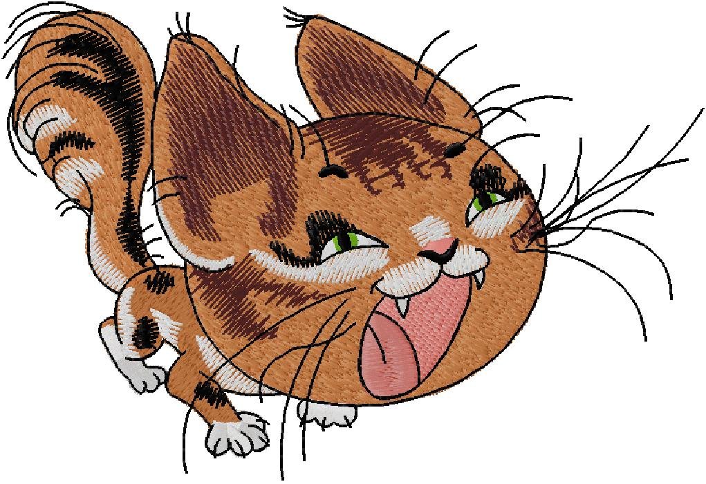 funny cat embroidery design