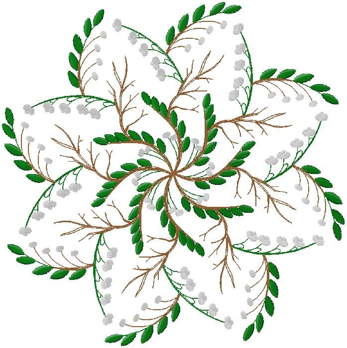 pattern with green grass embroidery design