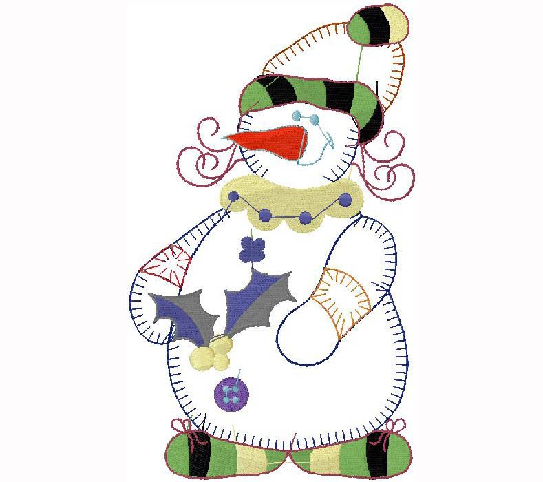 snowman embroidery design