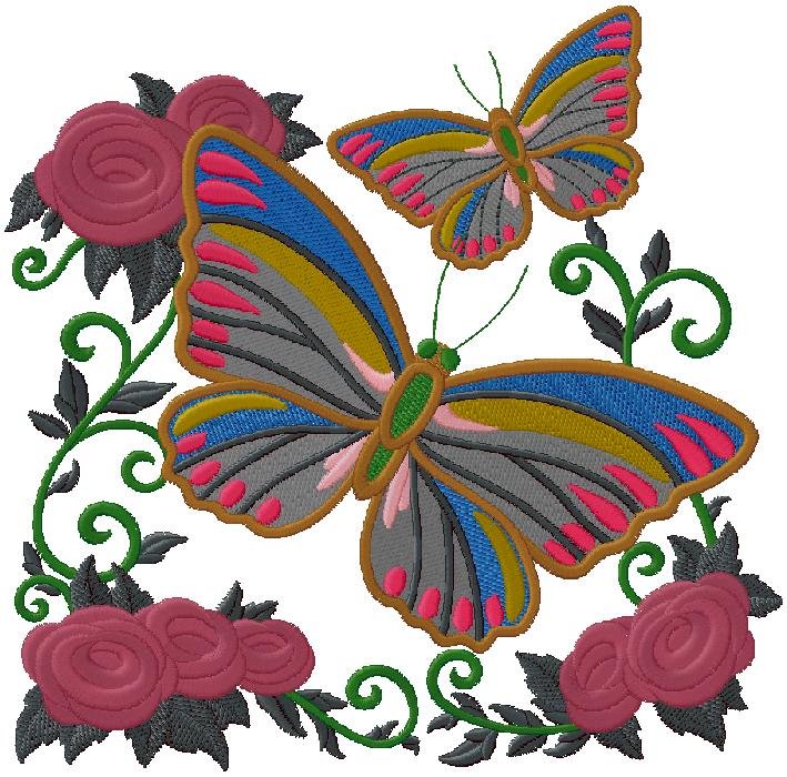 wonderful Butterflies Embroidery design