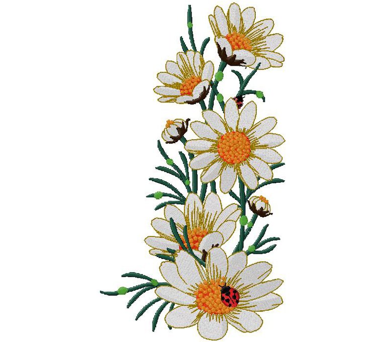 floral machine embroidery design
