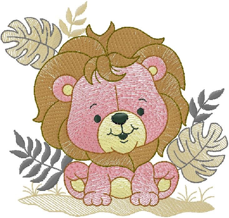 Baby Lion machine embroidery design