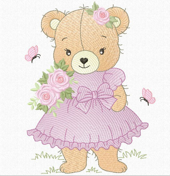 Baby Teddy machine embroidery design