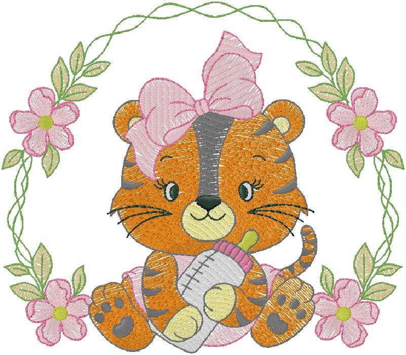 Baby Tiger machine embroidery design