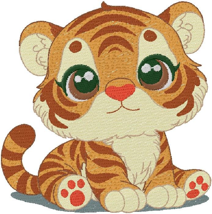 Baby Tiger machine embroidery design