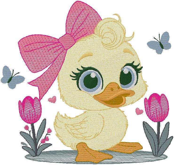 Baby duck embroidery design for free download