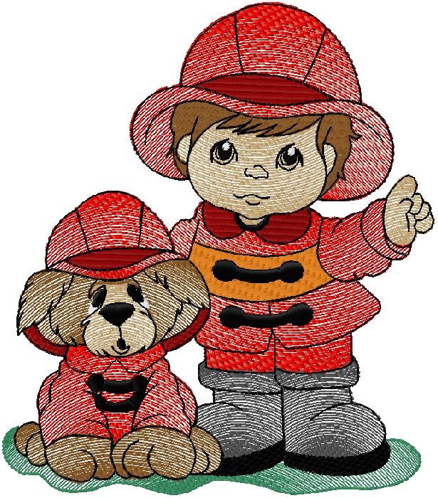Boy with Dog embroidery design for free download