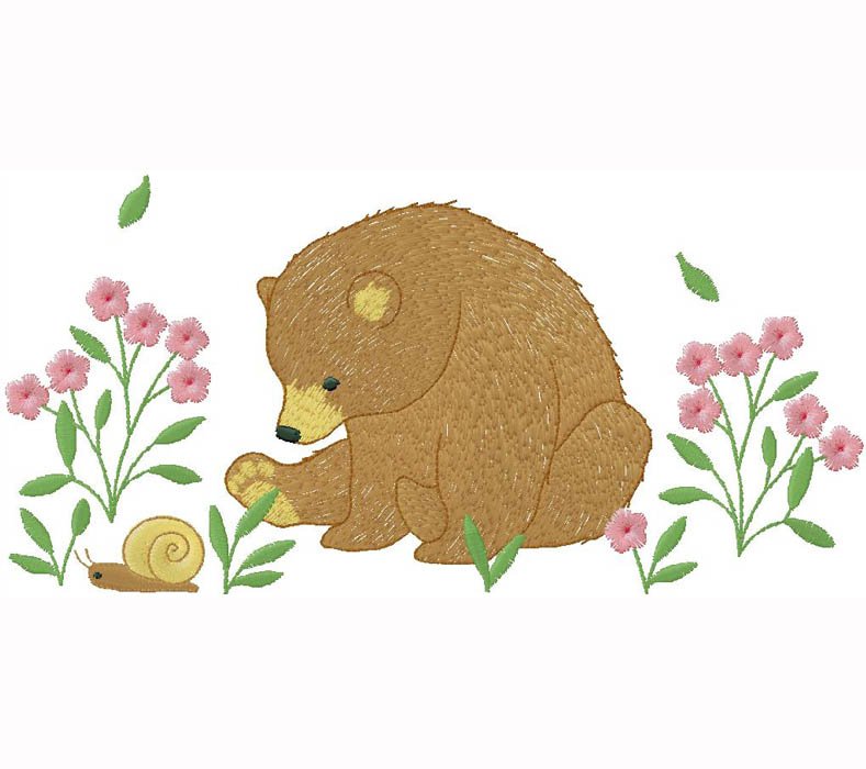 Cute Bear embroidery design for free download