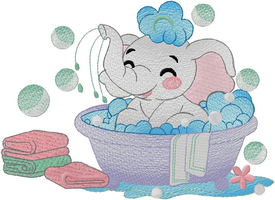 Cute Elephant embroidery design for free download