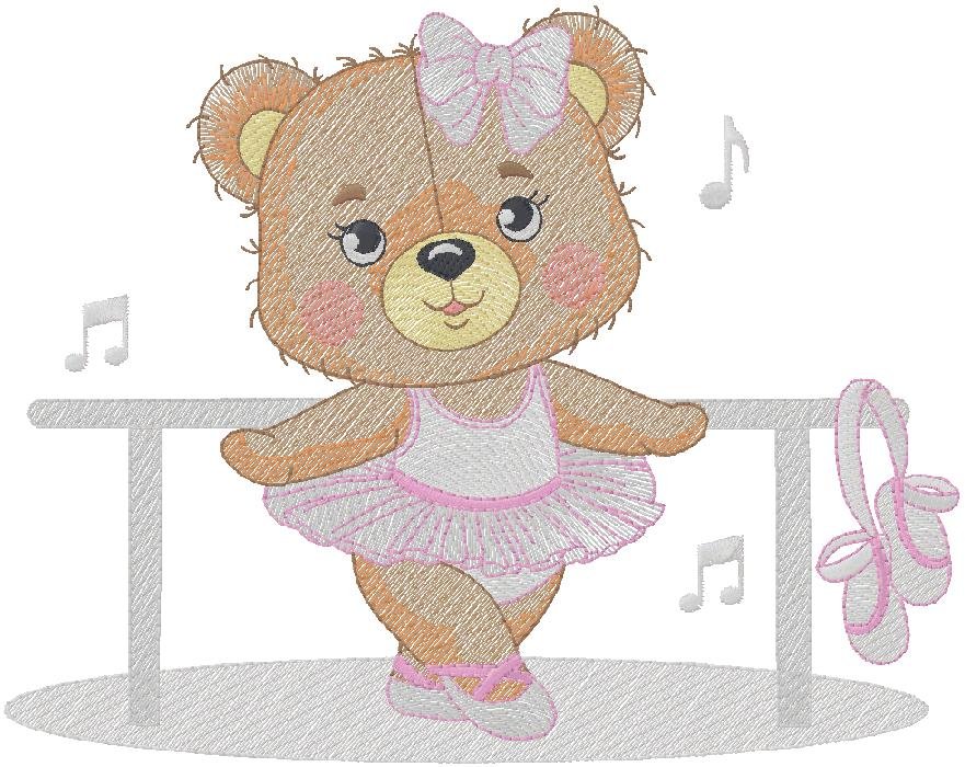 Cute Girl Bear embroidery design