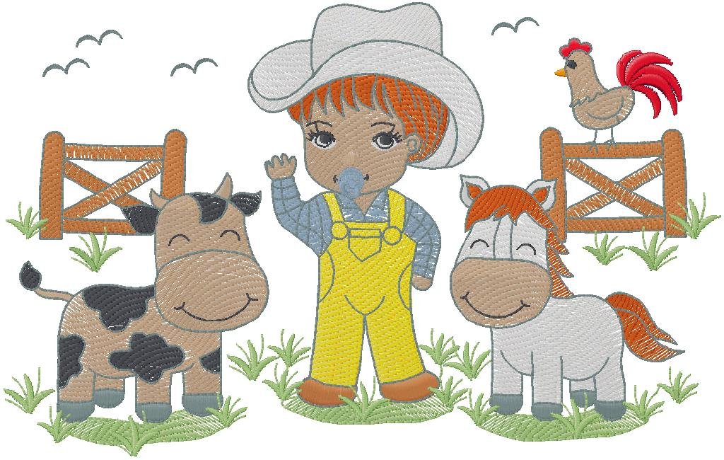 Farmer Girl Embroidery Design