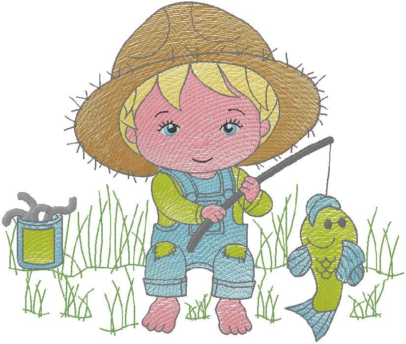 Fisher Boy Embroidery Design