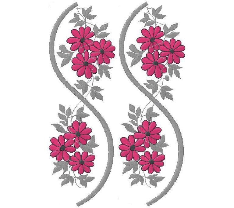Floral machine embroidery design for free download