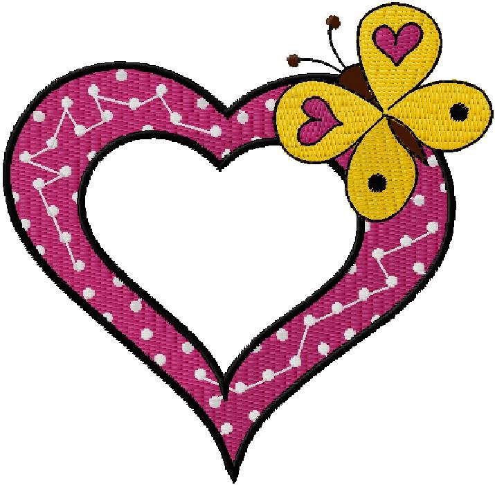 Heart machine embroidery design