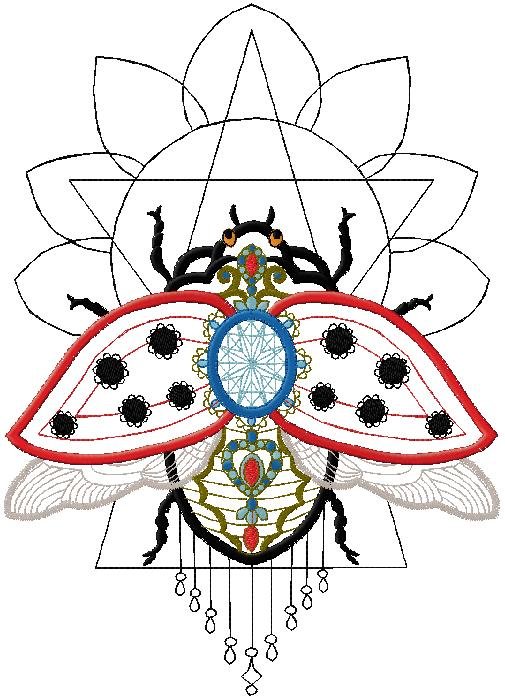 Lady Bug embroidery design