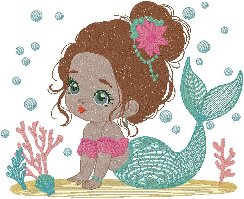 Mermaid embroidery designs