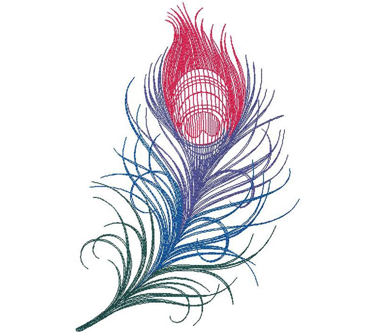 Peacock Feather embroidery design