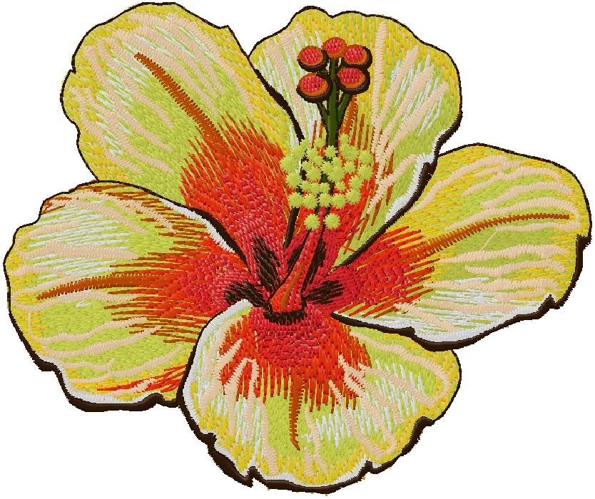 Yellow flower machine embroidery design