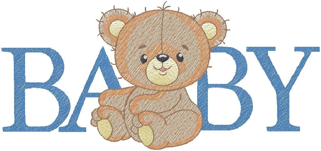 Baby Bear machine embroidery design