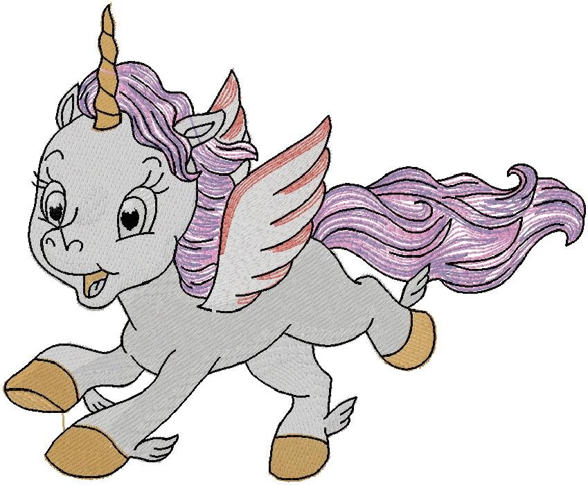 baby unicorn embroidery design