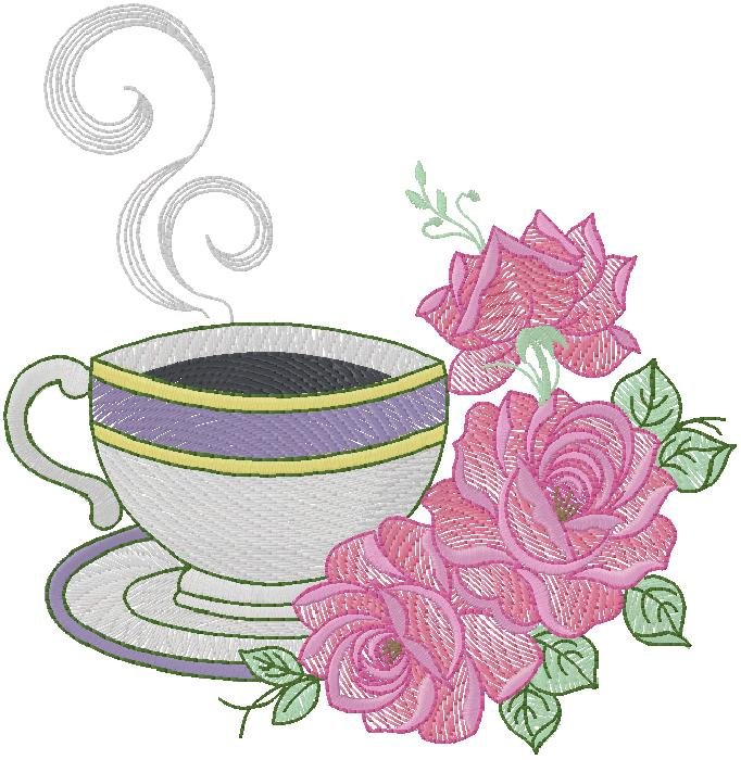 coffe cup- embroidery design