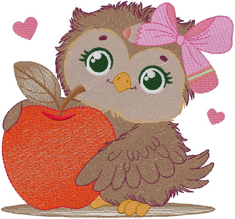 cute Baby Owl embroidery design for free download
