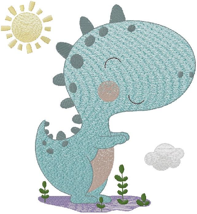 cute Dino embroidery design