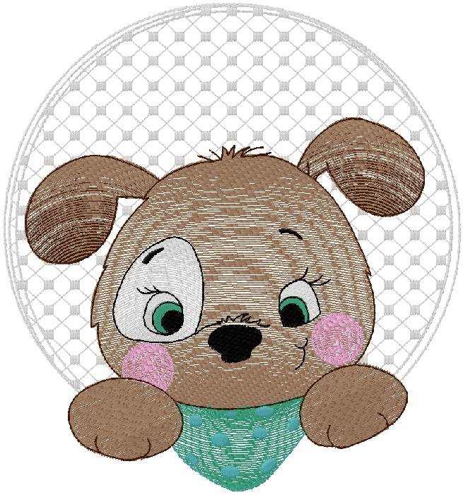 cute Dog embroidery design for free download