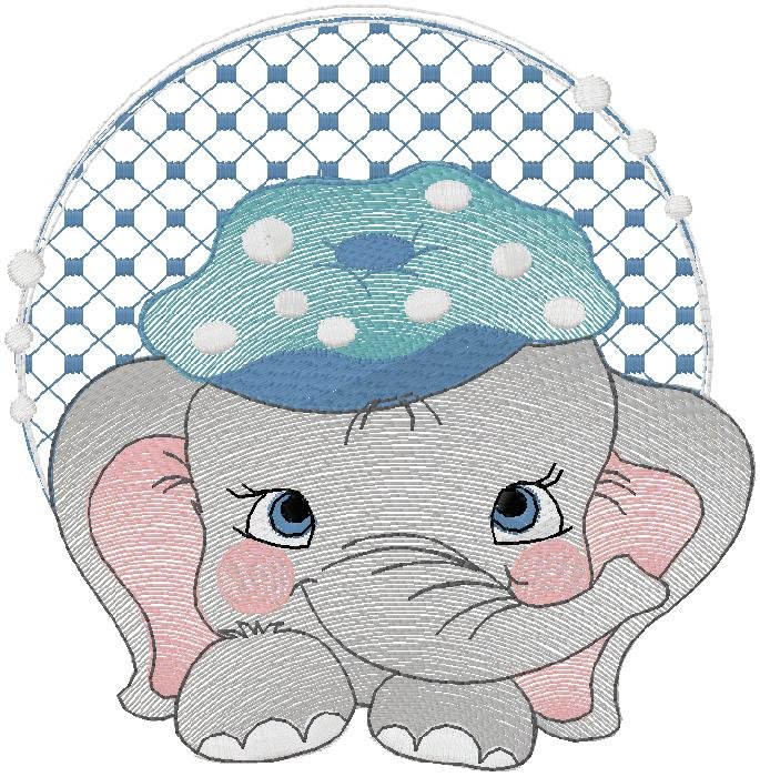 cute Elephant embroidery design for free download