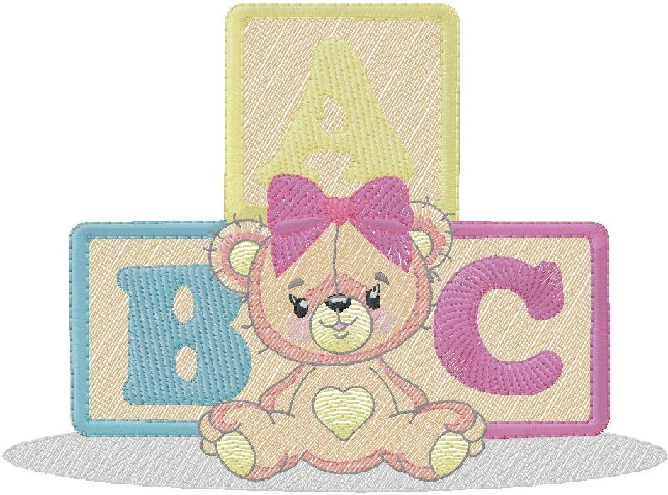 cute Girl Bear embroidery design