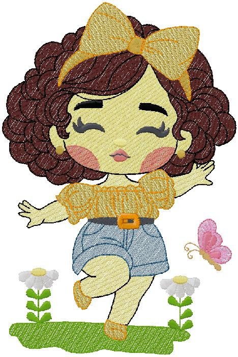 cute Girl - Machine Embroidery Design