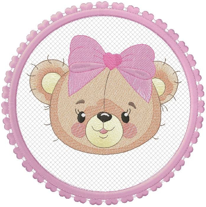 cute baby Girl bear Embroidery Design
