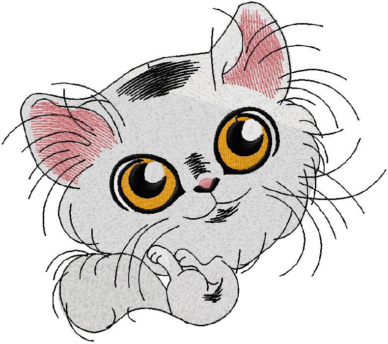cute cat Embroidery Design