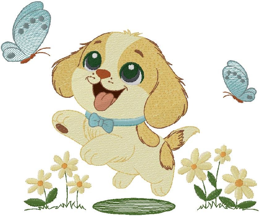 cute puppy - Machine Embroidery Design
