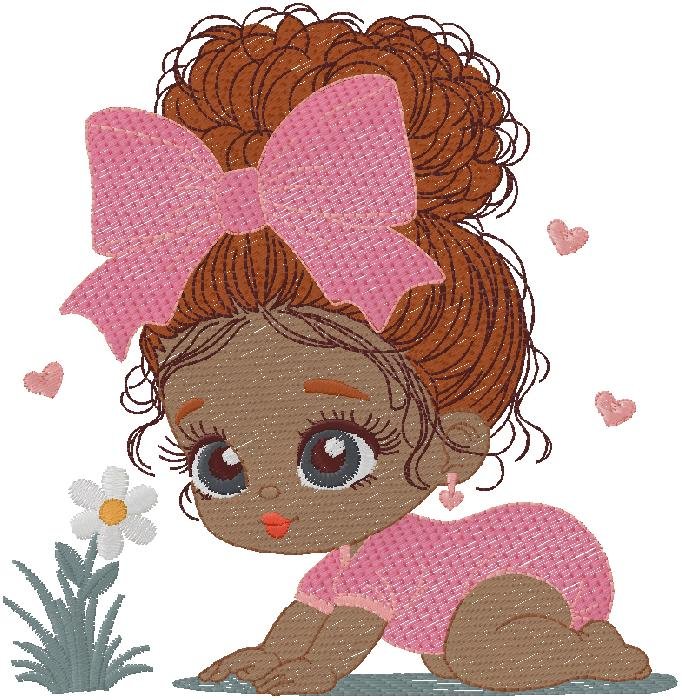 cute Baby Girl mahine embroidery Design