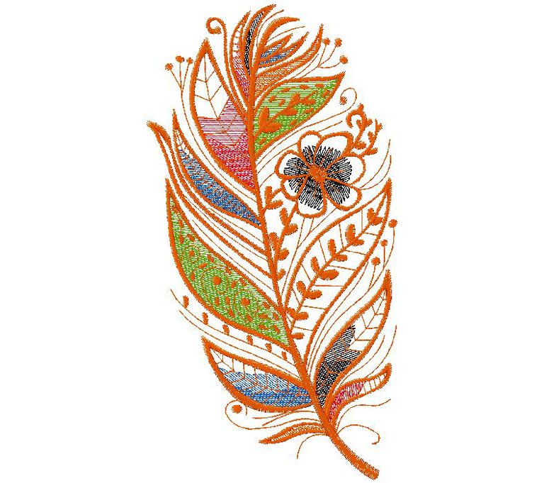 feathers embroidery design