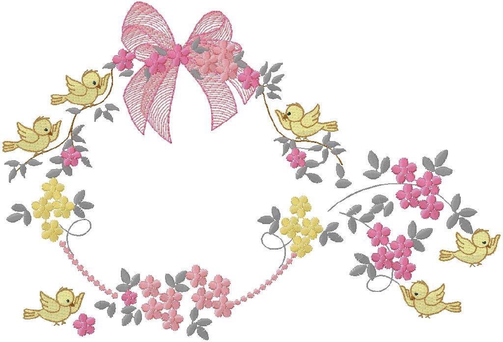 Floral machine embroidery design for free download