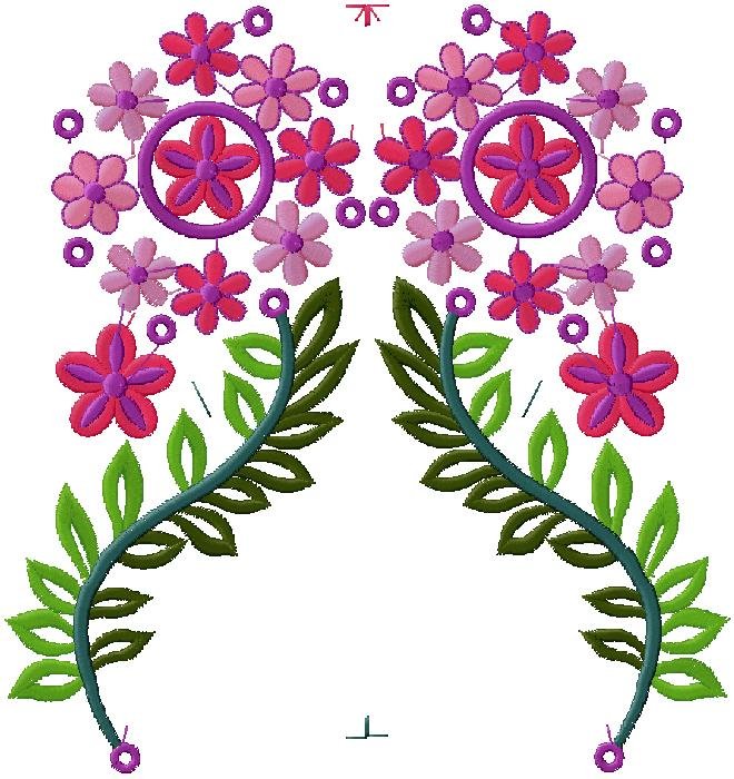 floral machine embroidery design