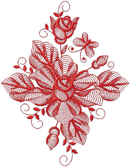 floral machine embroidery design
