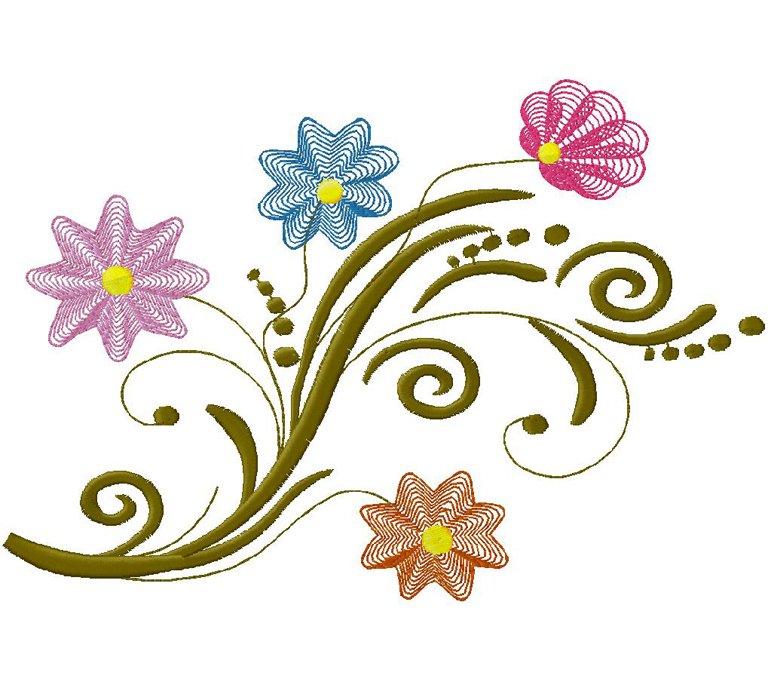 floral machine embroidery design