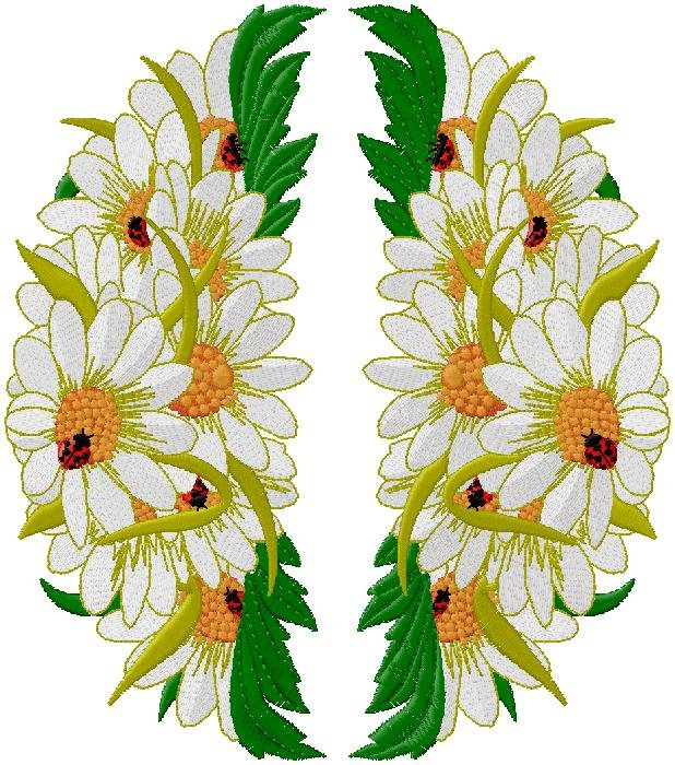 floral machine embroidery design