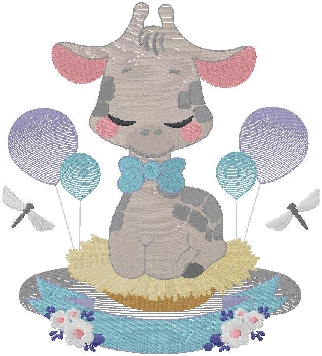 giraffe machine embroidery design for free download