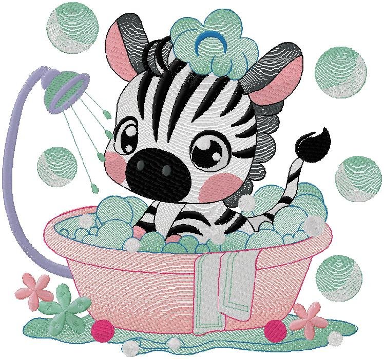 zebra machine embroidery design