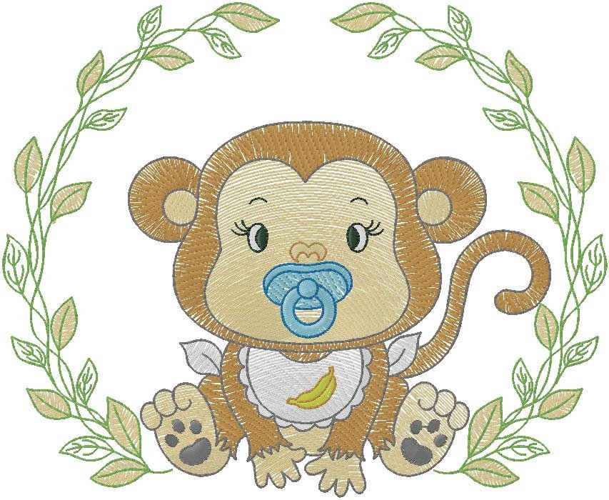 Baby Monkey Embroidery Designs