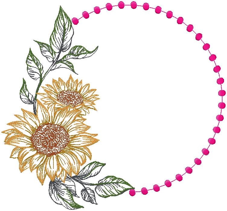Floral machine embroidery design