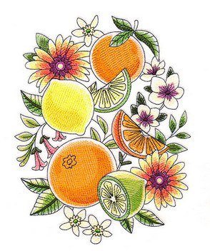 Fruit Wreath Machine Embroidery Design