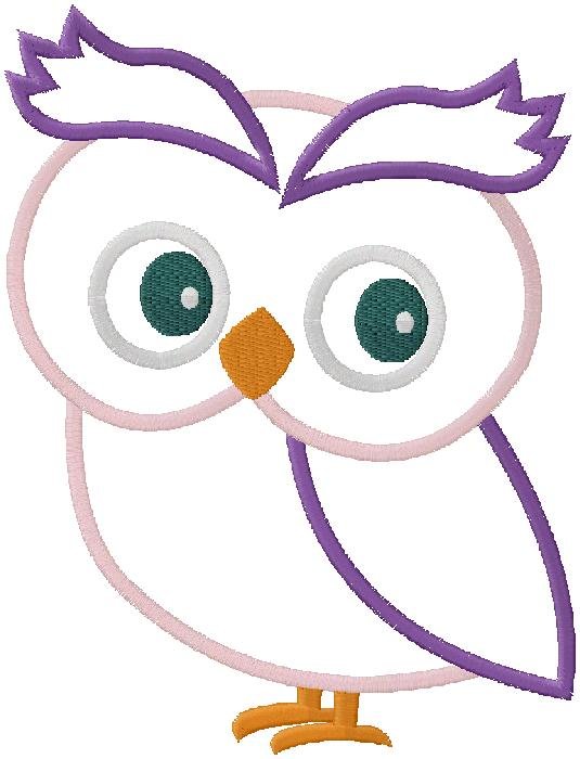 Girl Owl embroidery design