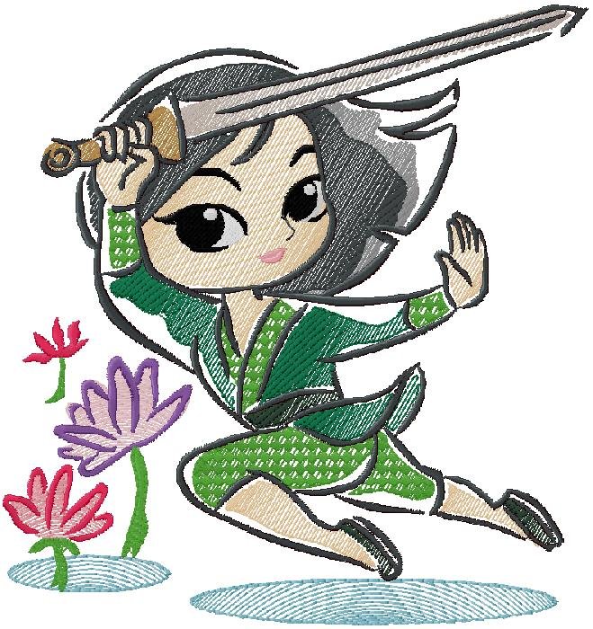 Karate Girl - Machine Embroidery Design