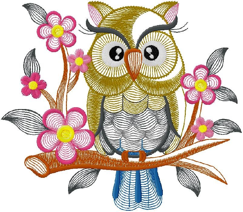 Owl embroidery design