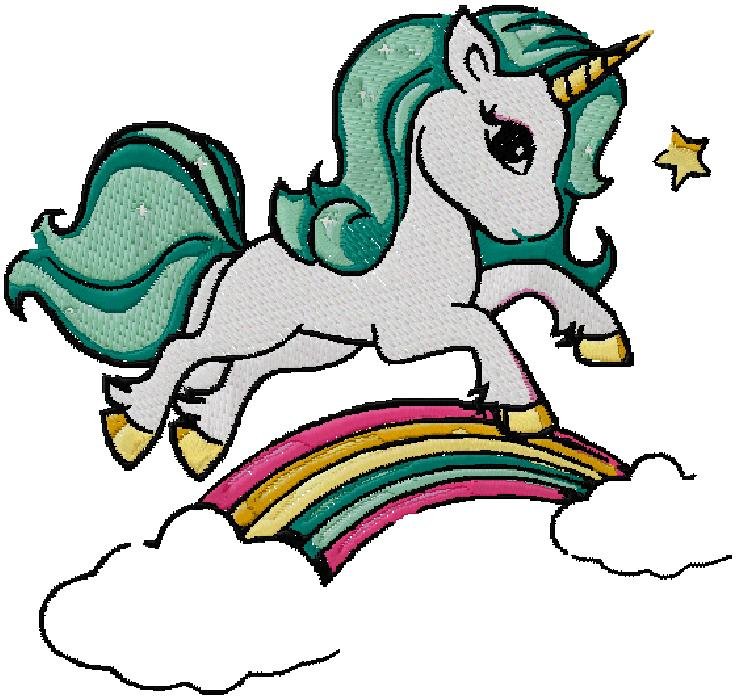Unicorn machine Embroidery Design